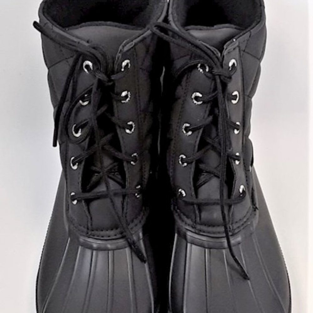 Women's Sperry Topsider Boots Size 8 black duck boots